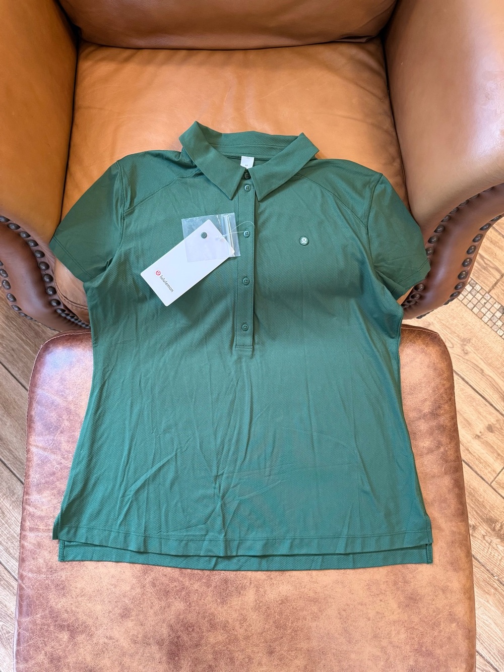 NWT Lululemon Quick Dry Short Sleeve Polo Shirt Straight Hem Sz 12 Ivy Grove